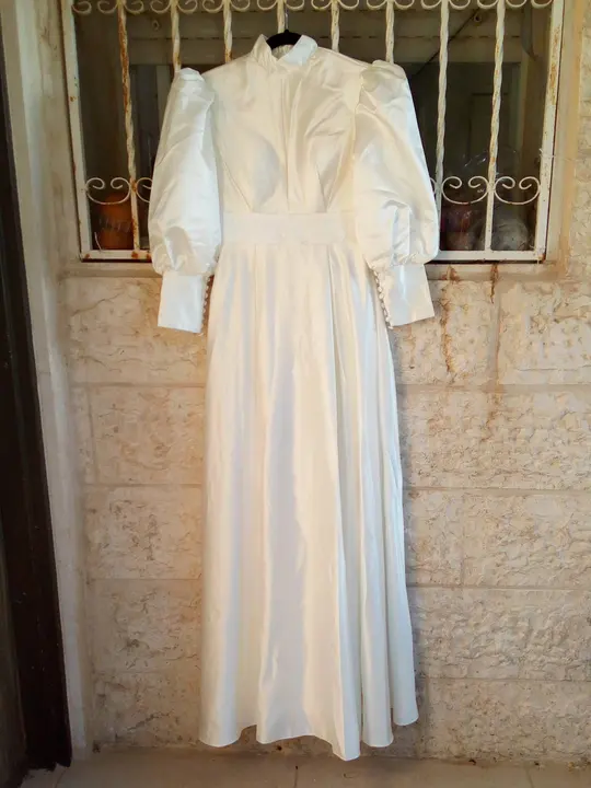 White satin gown
